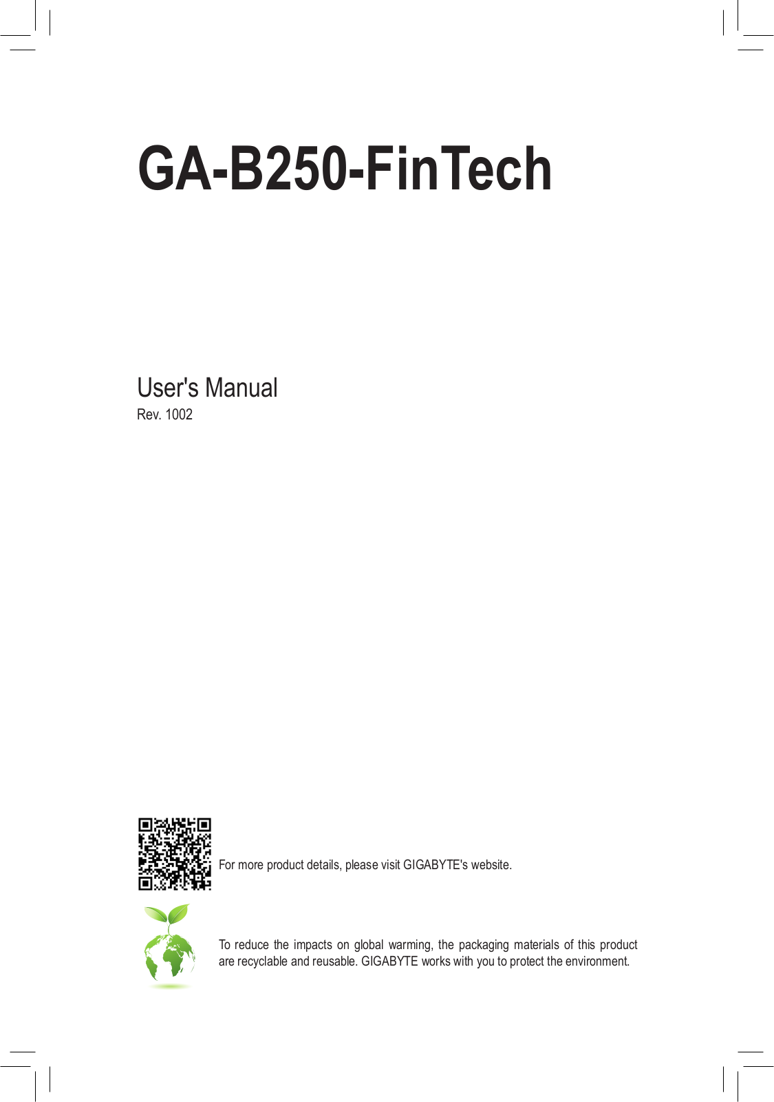 GIGABYTE GA-B250-FINTECH User Manual