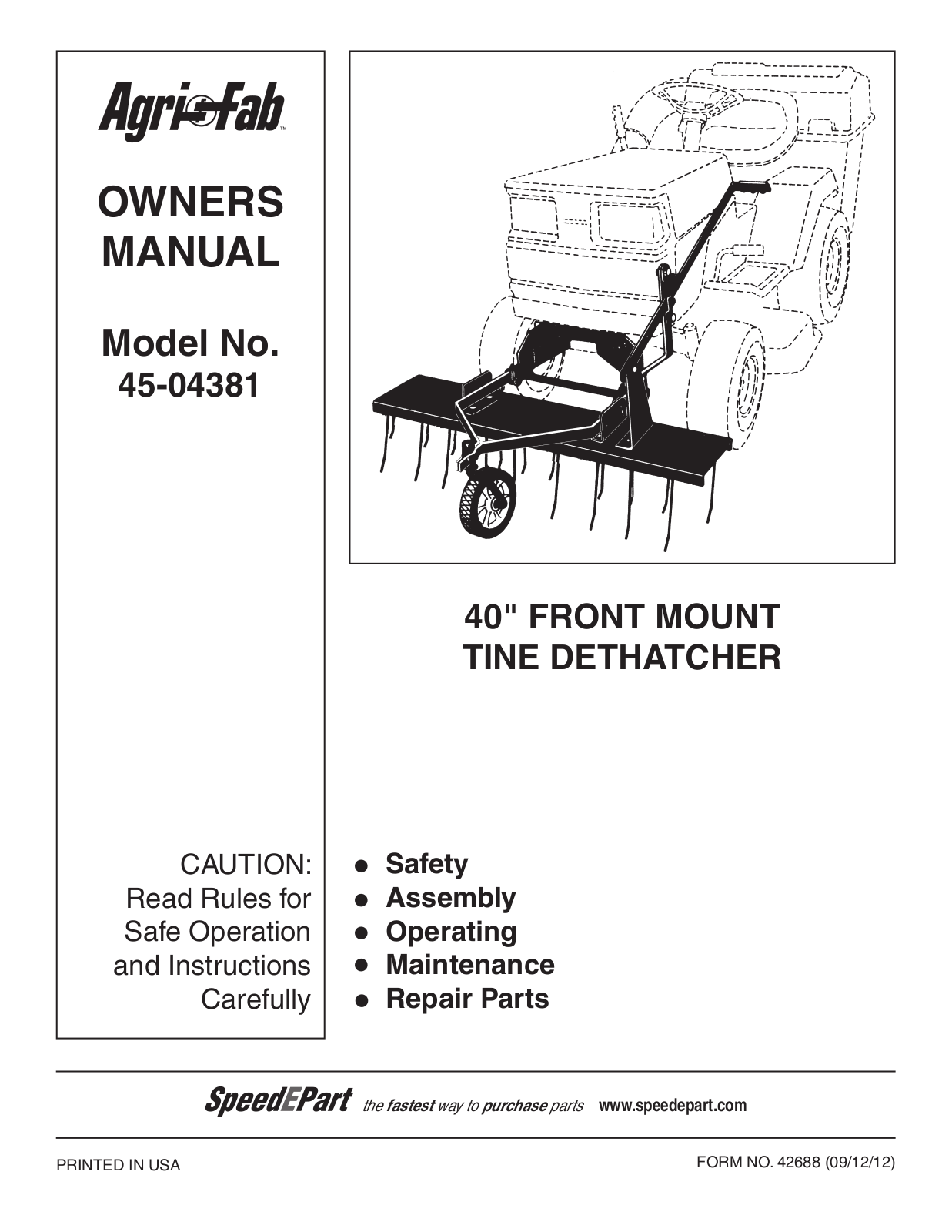 Sears 45-04381 User Manual