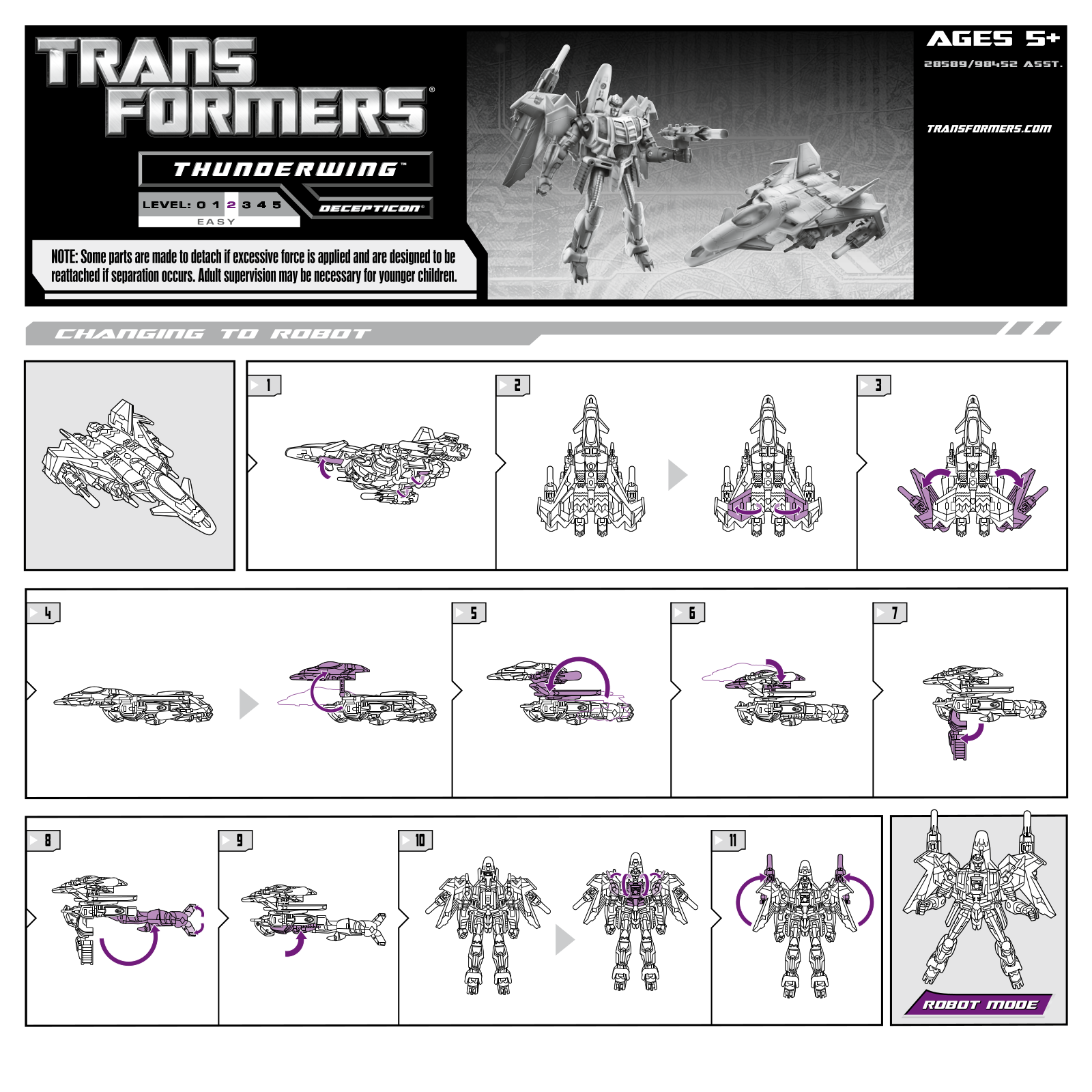 Hasbro TRANSFORMERS THUNDERWING User Manual