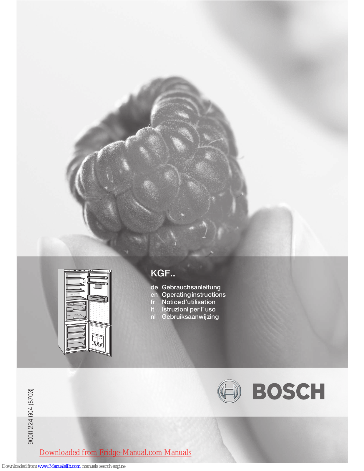 Bosch KGF39P90, KGF Operating Instructions Manual