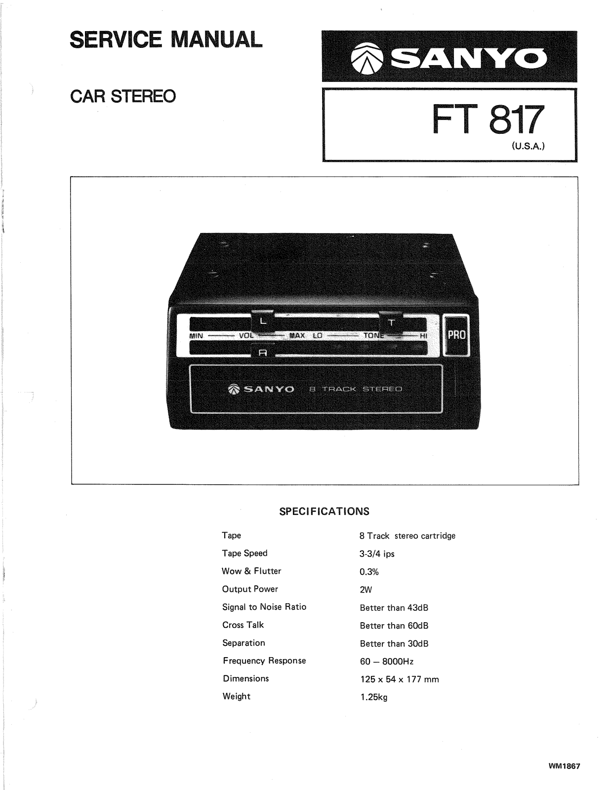 Sanyo FT-817 Service manual