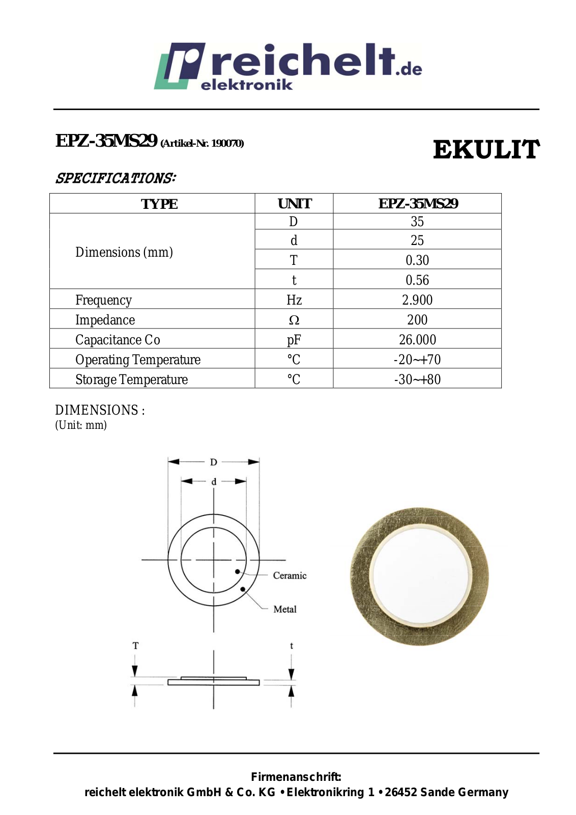 EKULIT EPZ-35MS29 Datasheet - ManualMachine.com