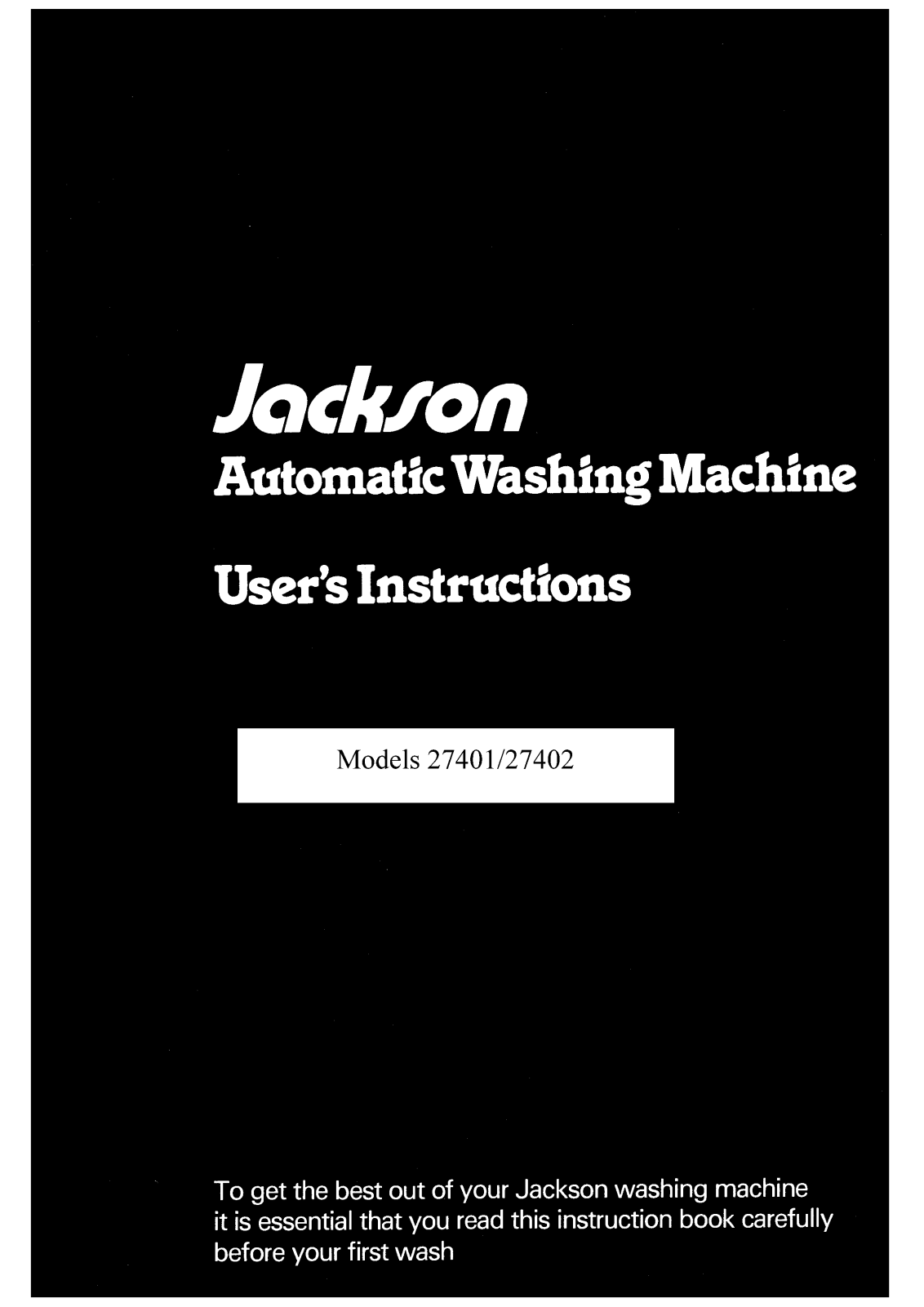 Jackson HB27402 User Manual