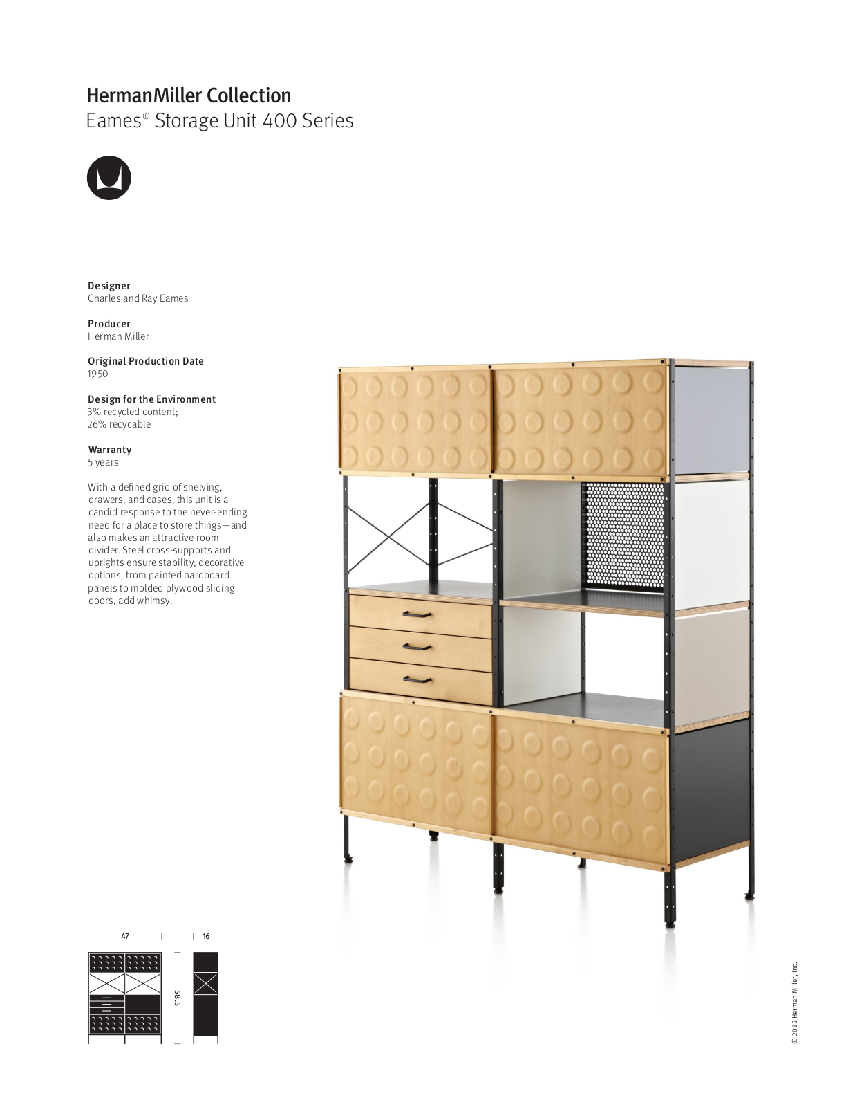 Herman Miller Eames Storage Unit 400 User Manual