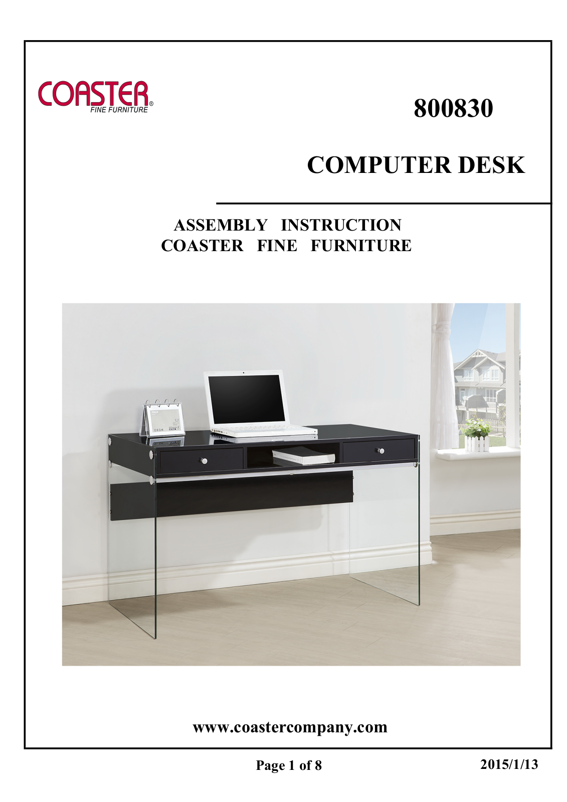Coaster 800830 Assembly Guide - ManualMachine.com