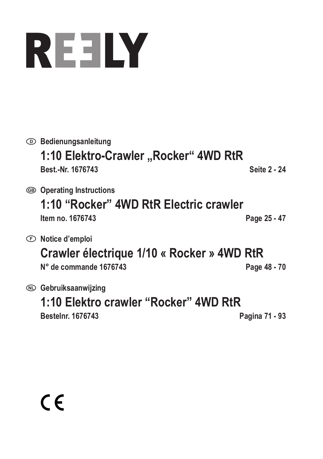 Reely Rocker User manual