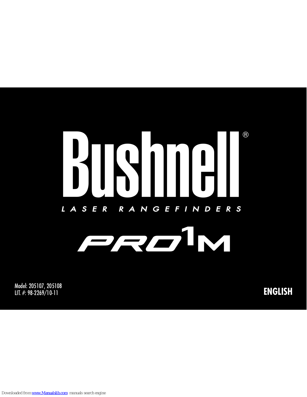 Bushnell Pro 1m 205107, Pro 1m 205108 Instruction Manual