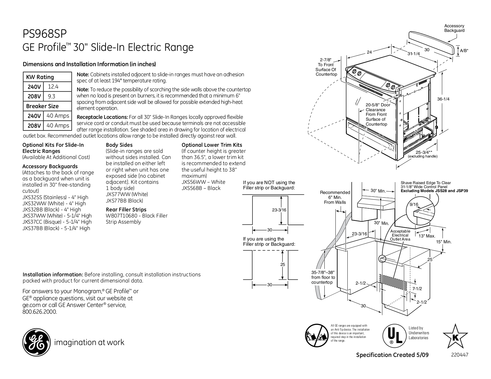 General Electric PS968SPSS User Manual