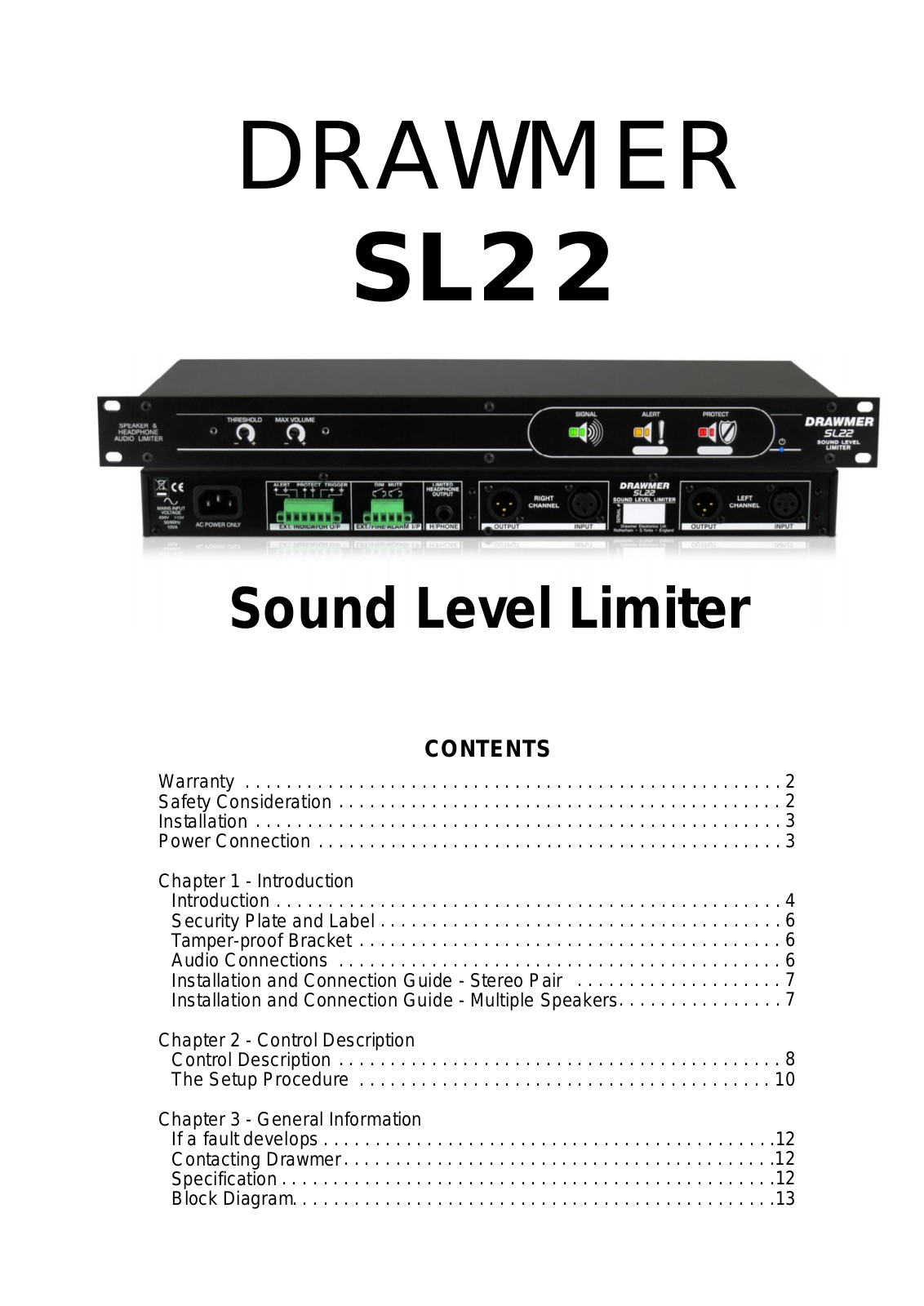 Drawmer SL22 User Manual