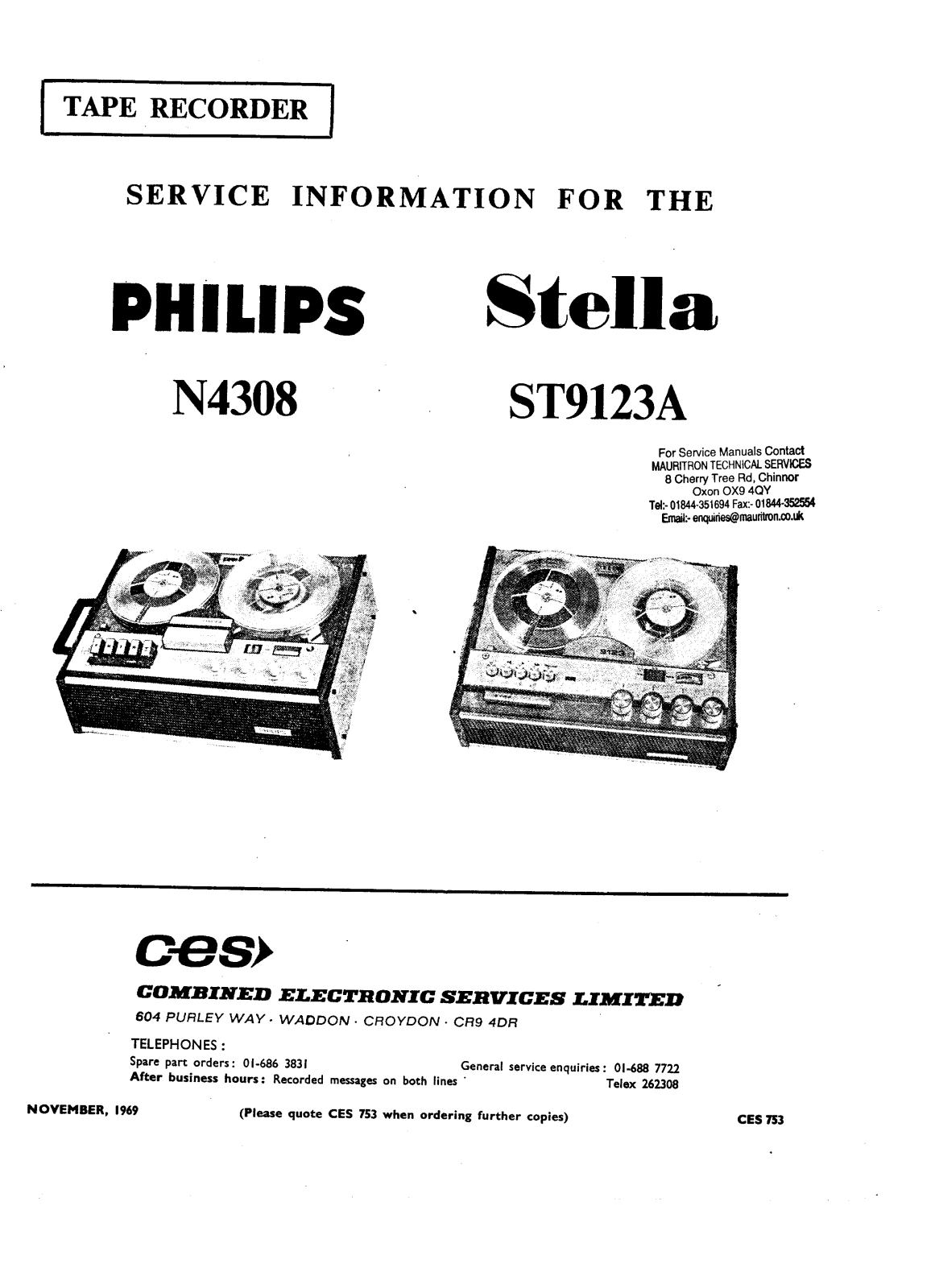 Philips N-4308 Service manual