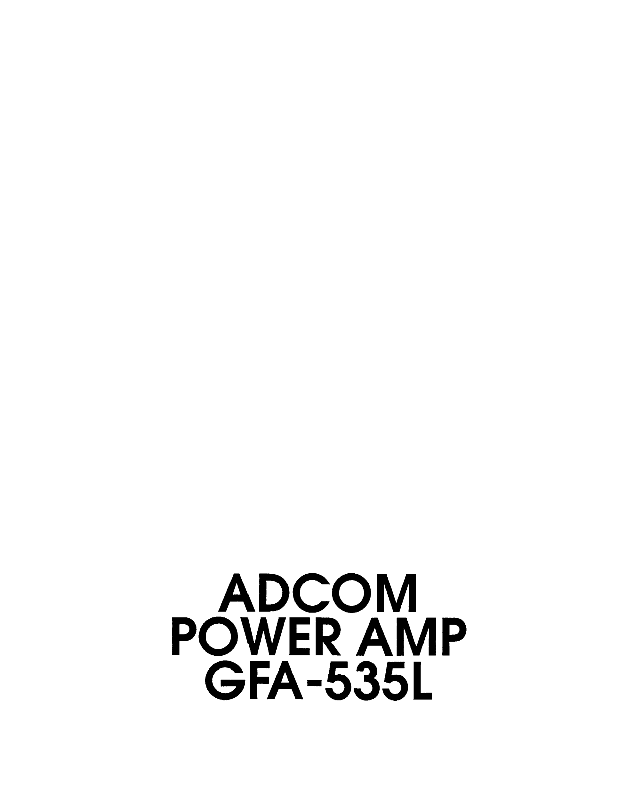 Adcom GFA-535L User Manual