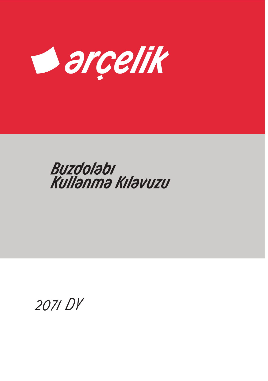 Arçelik 2071 DY User manual