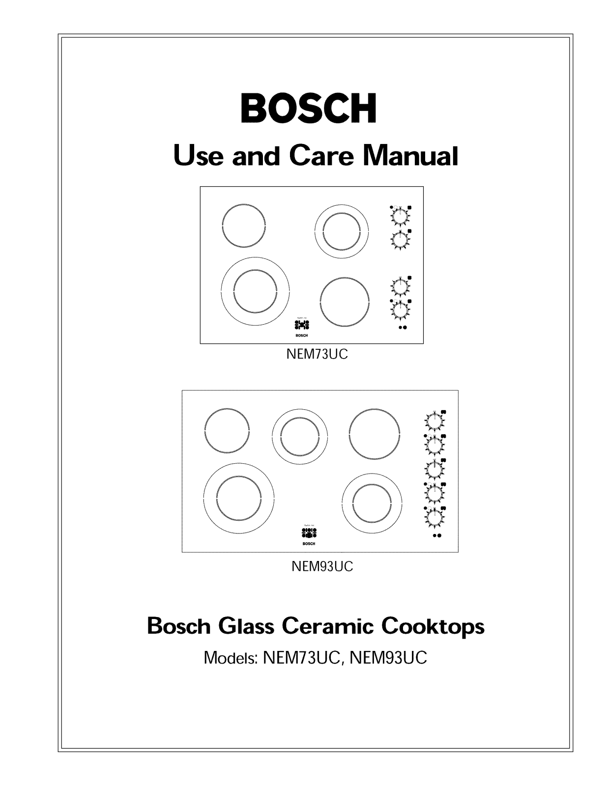 Bosch NEM935UC/01 Owner’s Manual