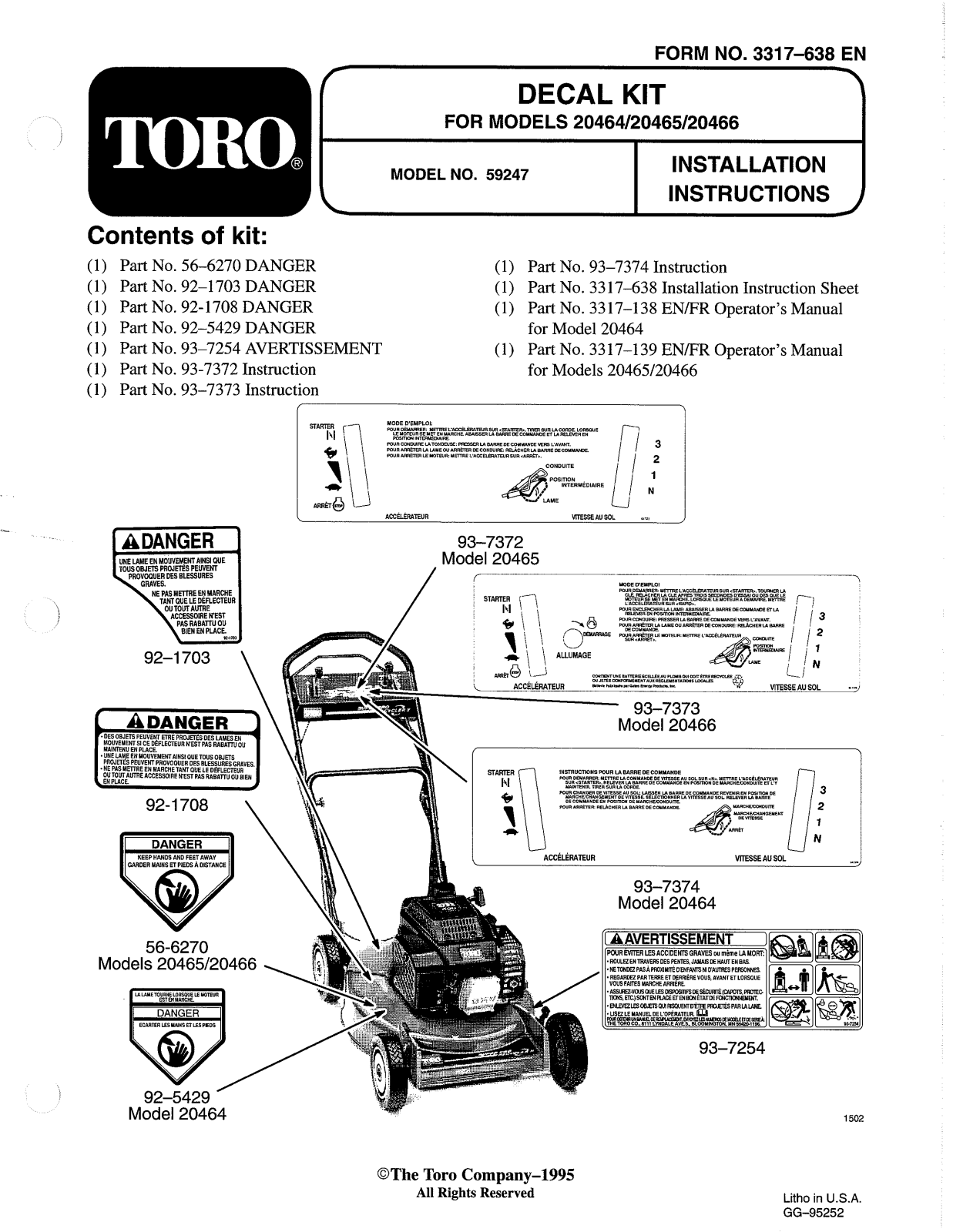 Toro 59247 Installation Instructions