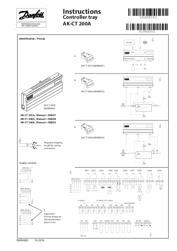 Danfoss Ak Ct 201a Ak Ct 200a Ak Ct 450a Ak Ct 550a Installation Guide 9866