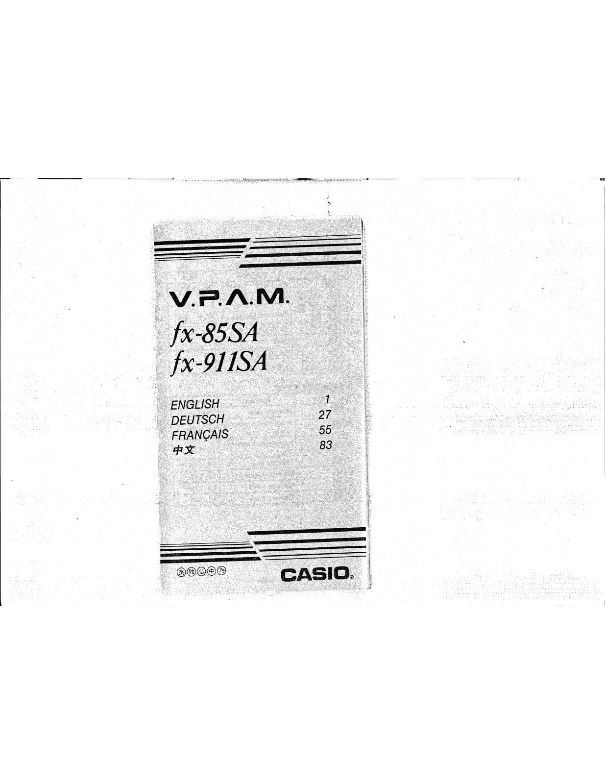 Casio FX-85SA User Manual