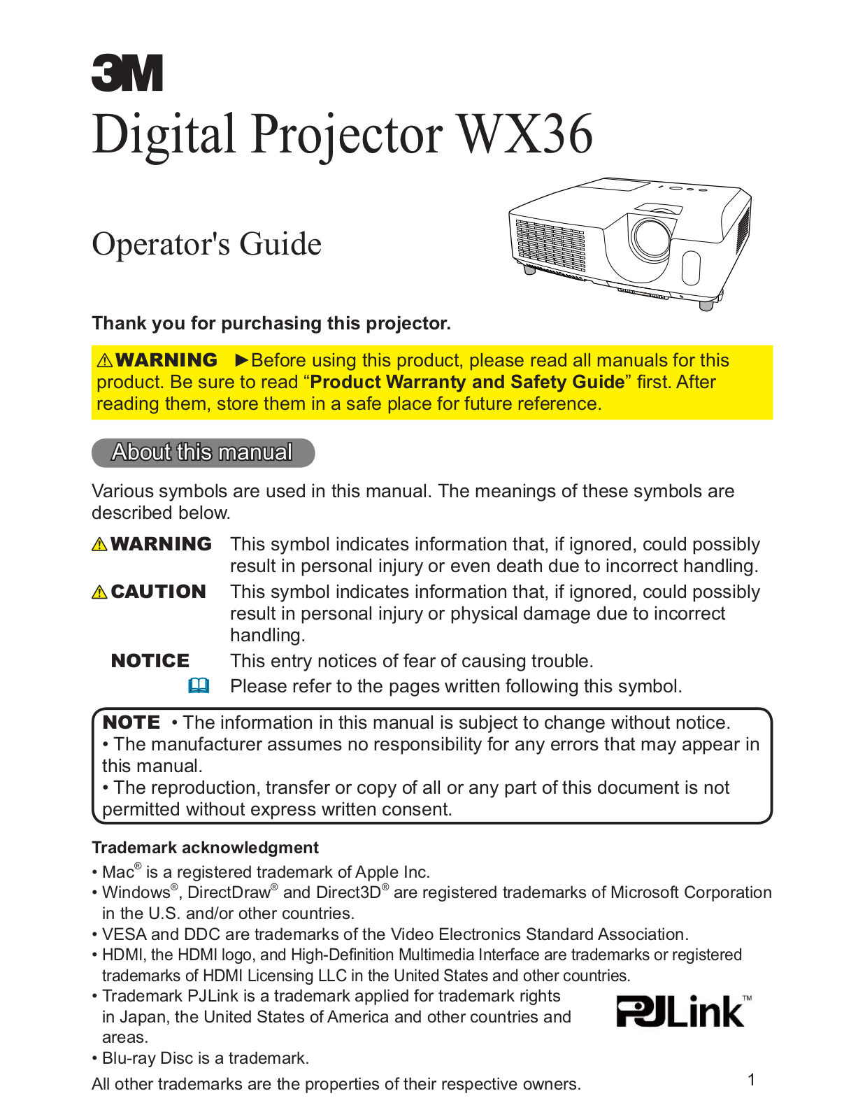 3M WX36 User Manual