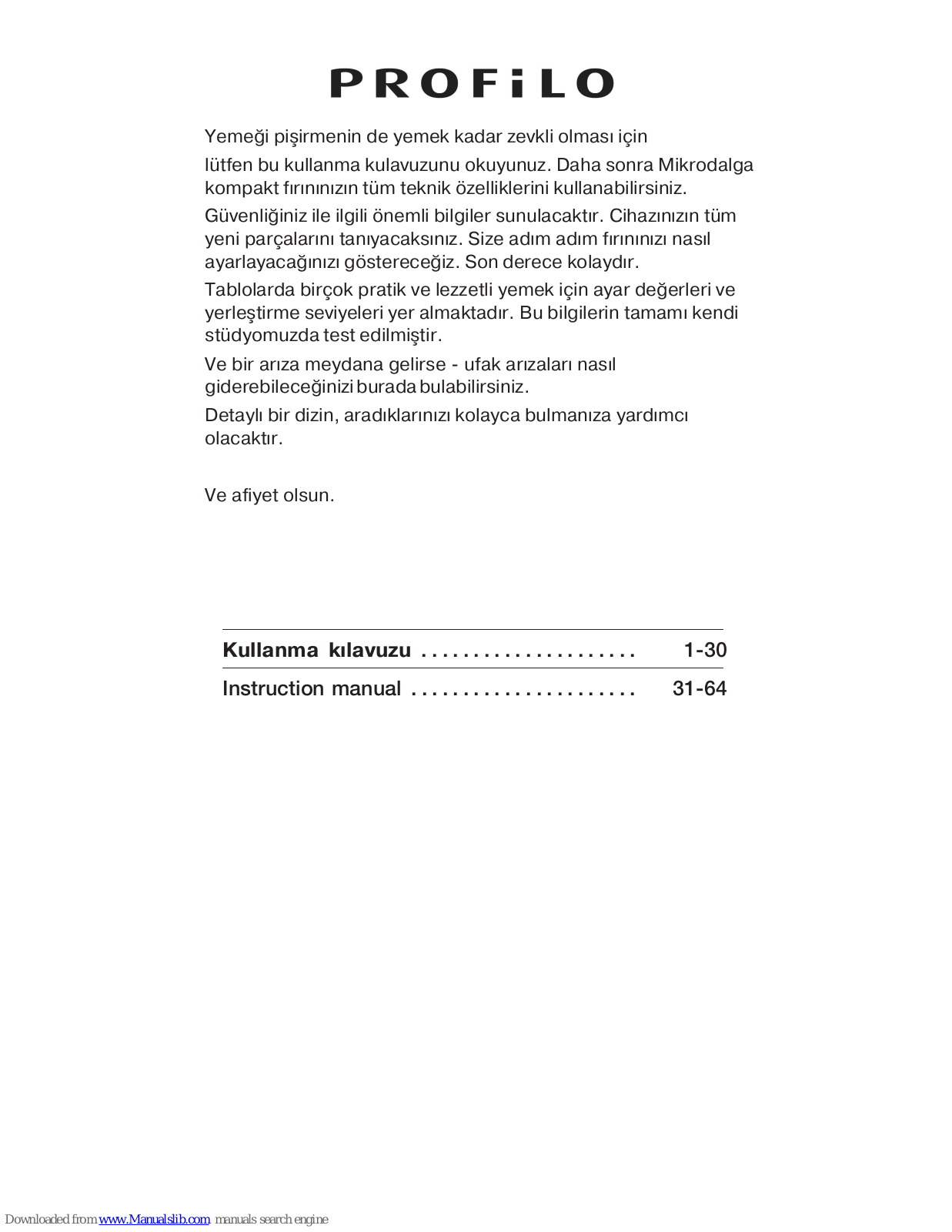 PROFILO MD1150 Instruction Manual - ManualMachine.com