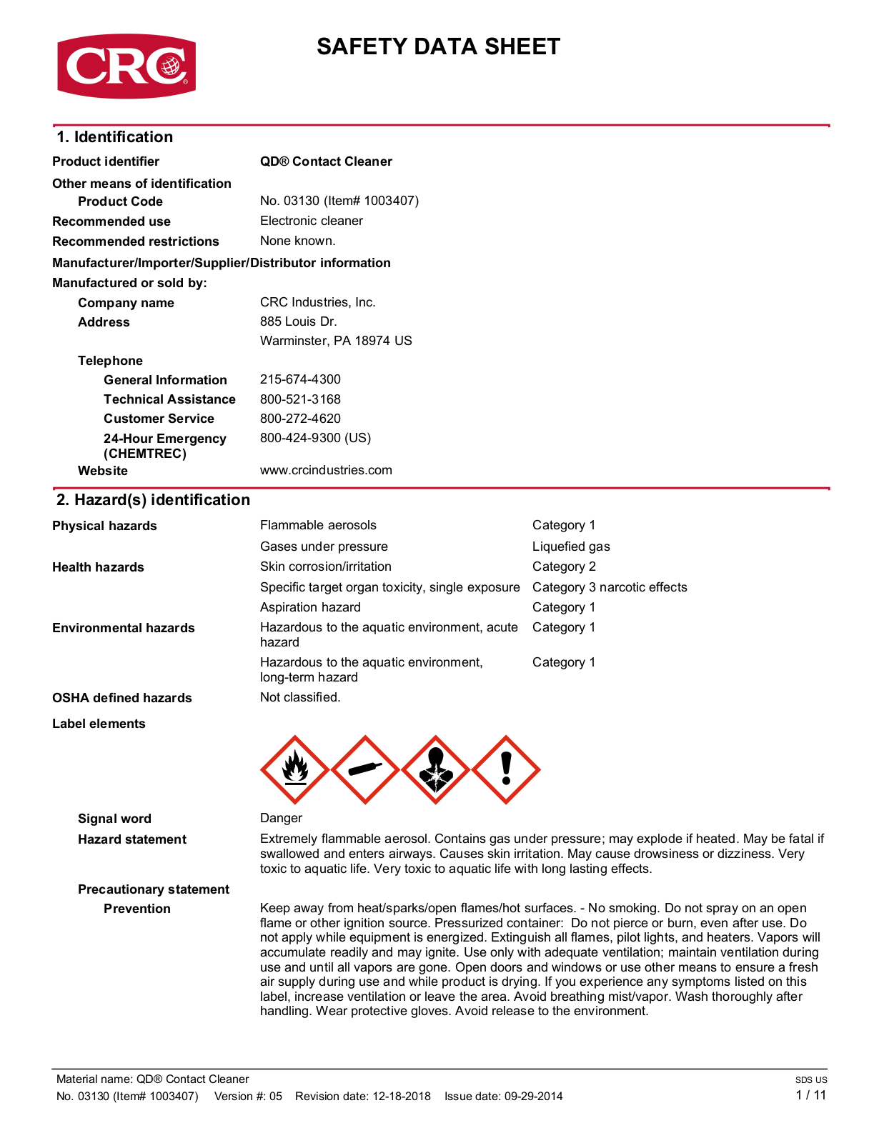 CRC 03130 User Manual