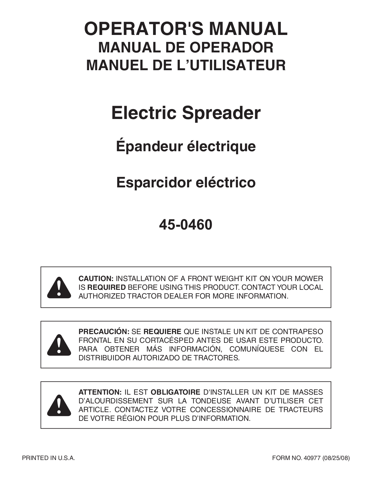 Agri-Fab 45-0460 User Manual