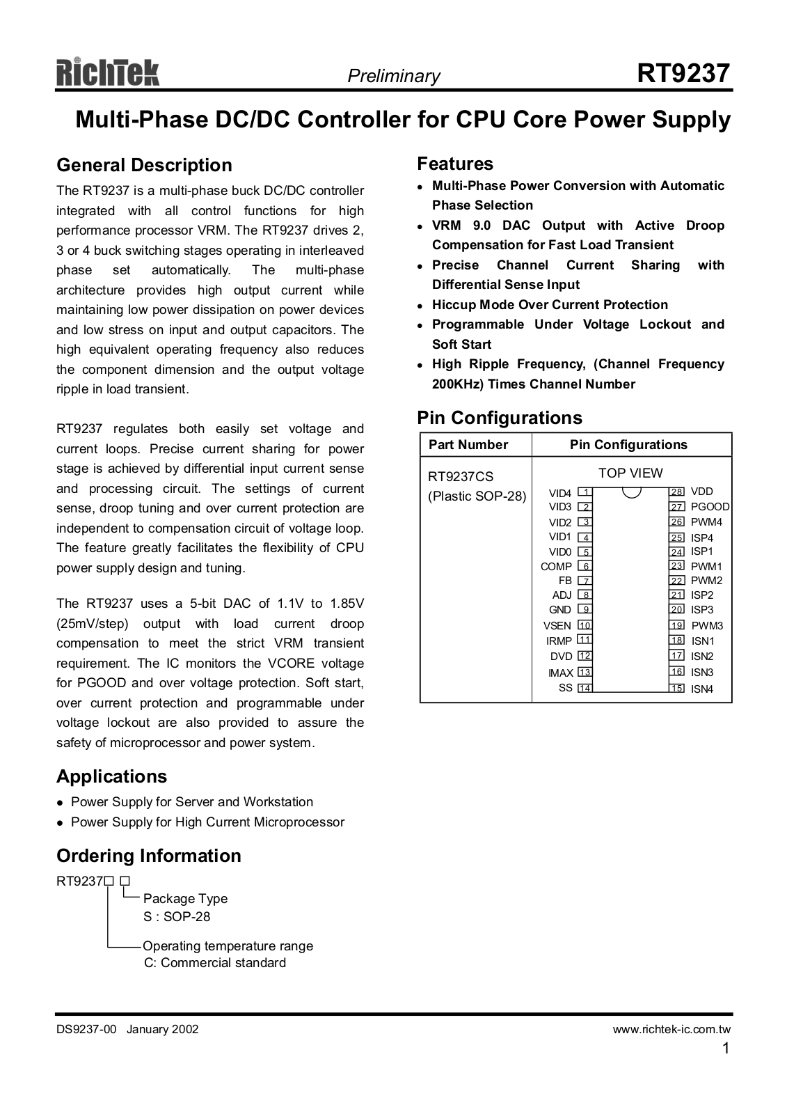 RICHTEK RT9237CS Datasheet