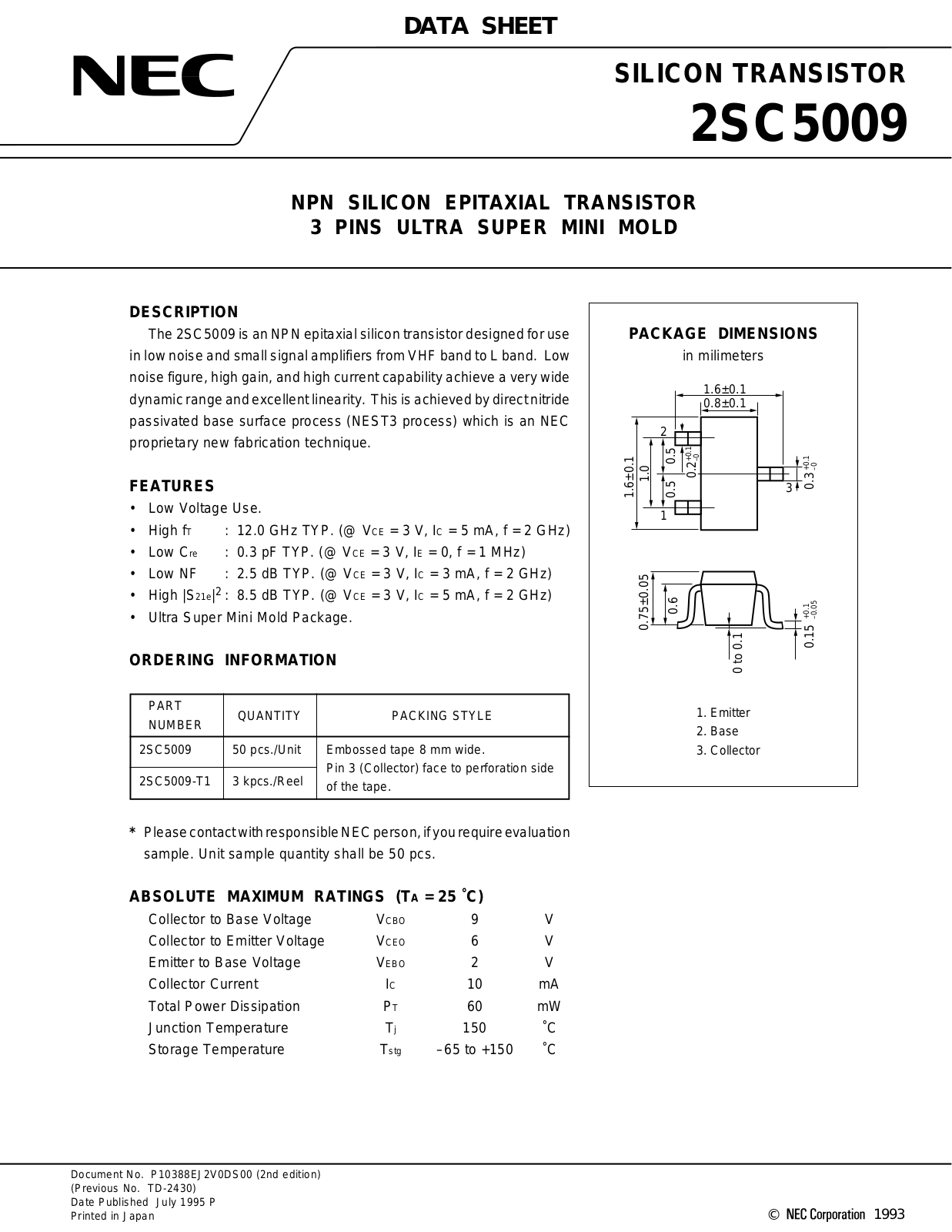 NEC 2sc5009 Datasets - ManualMachine.com