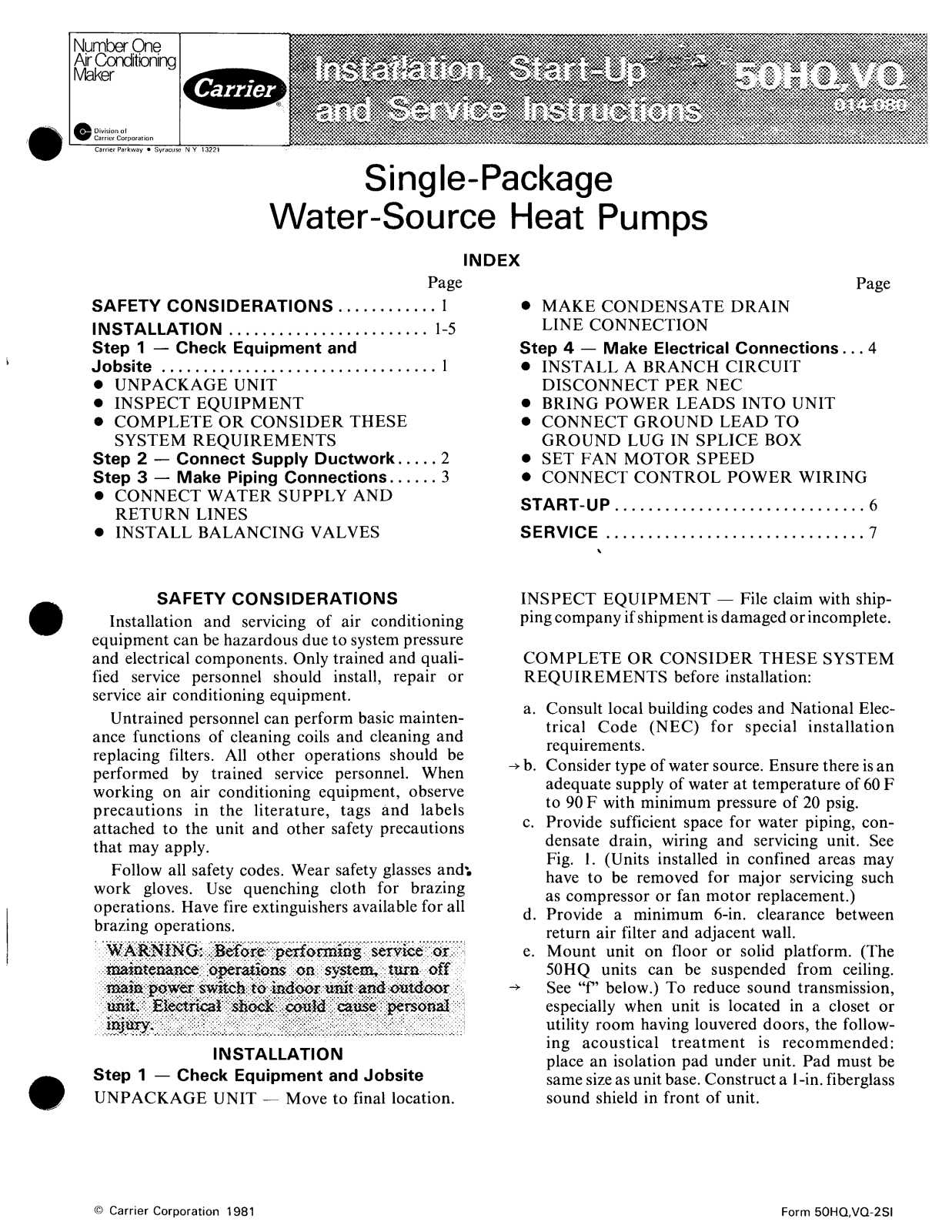 Carrier 014-080 User Manual