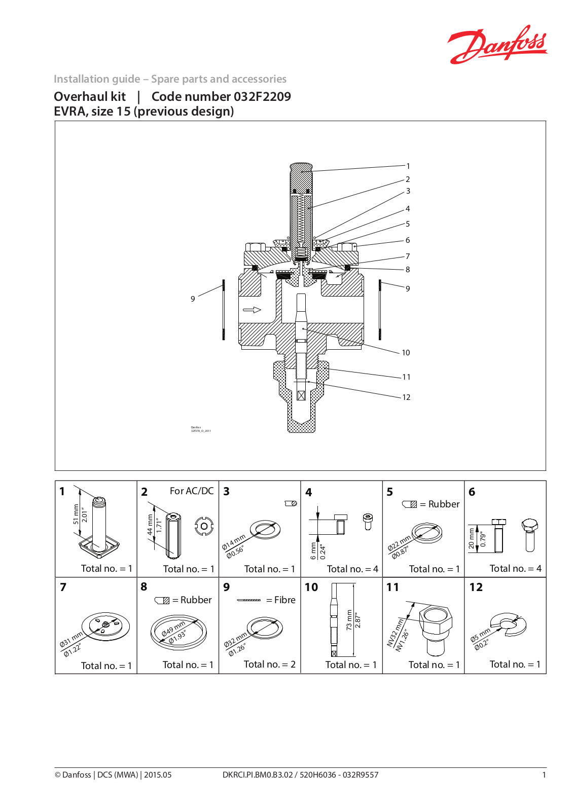 Danfoss EVRA 15 Installation guide