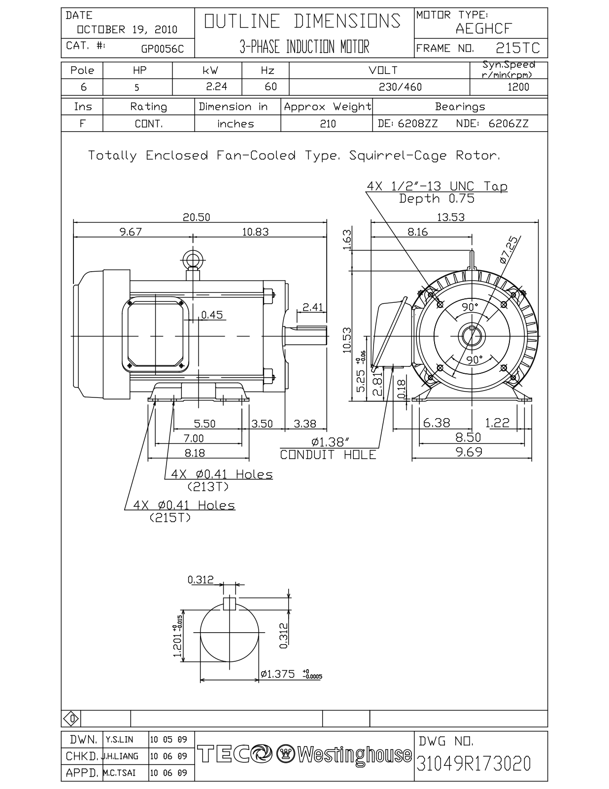 Datasheet GP0056C Reference Drawing (Teco) - ManualMachine.com