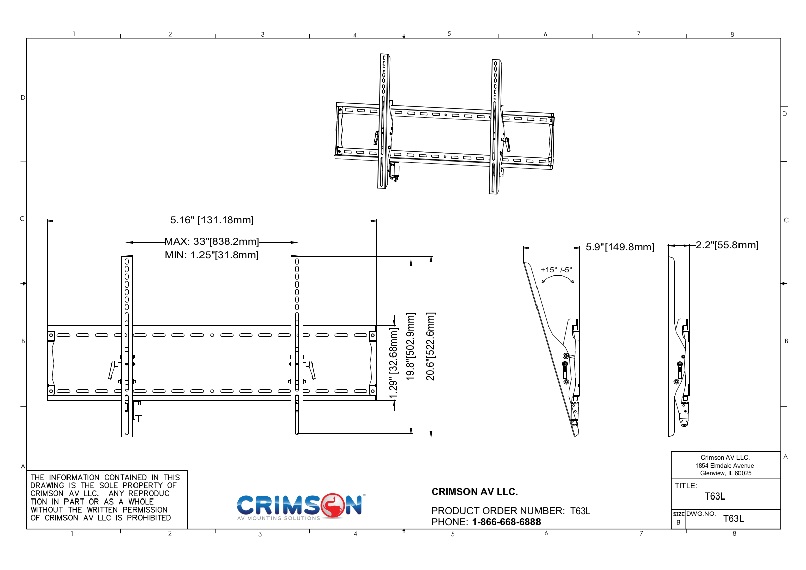 Crimson T63L Technical Drawing