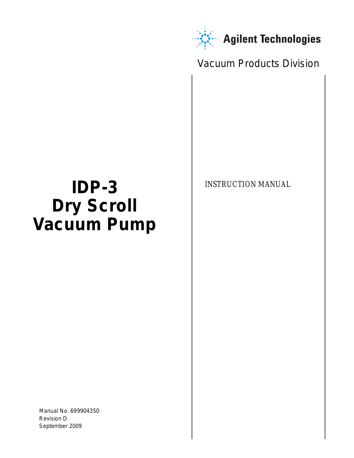 Agilent IDP-3 Instruction Manual