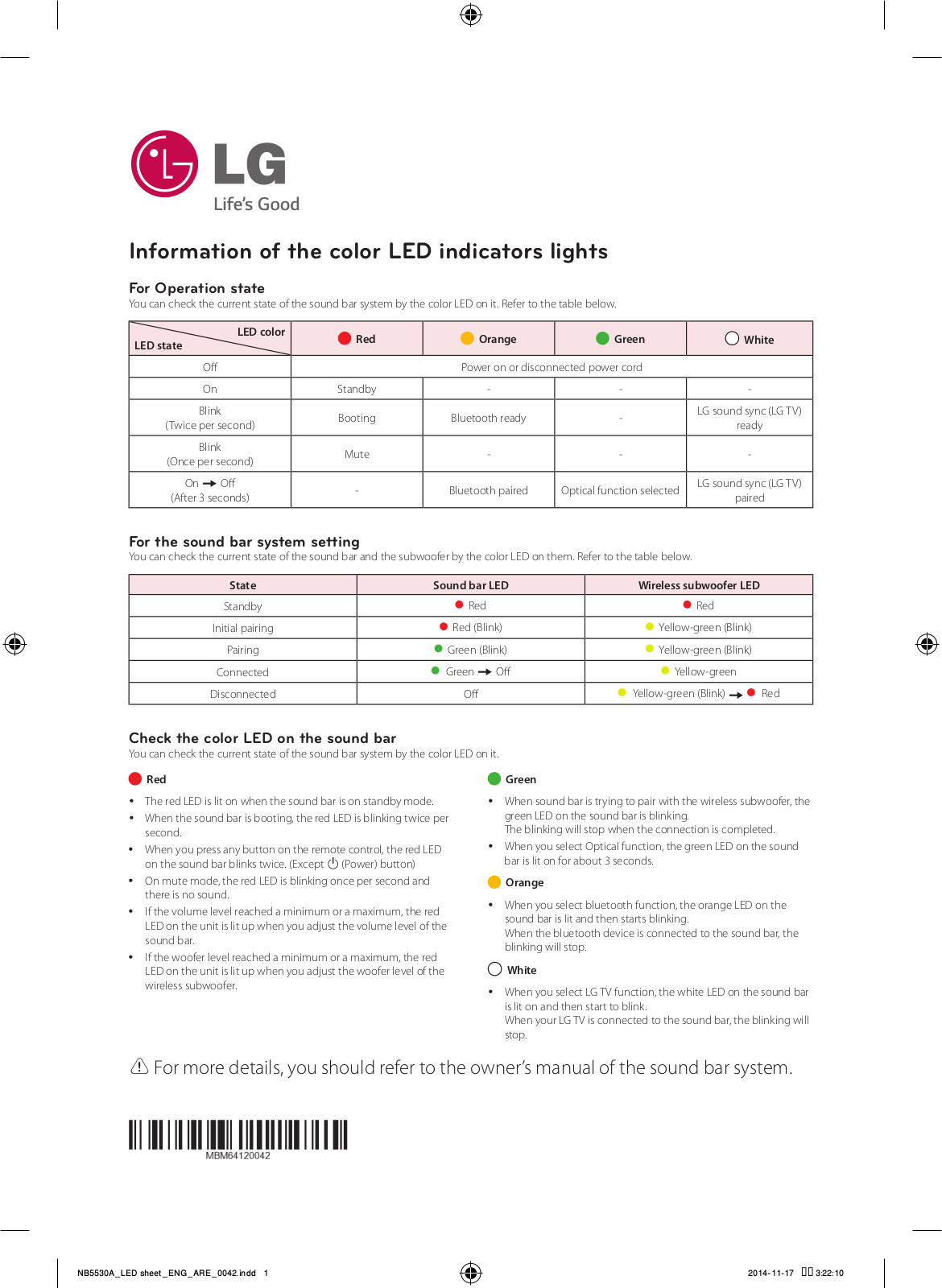 LG NB5530A Quick Setup Guide