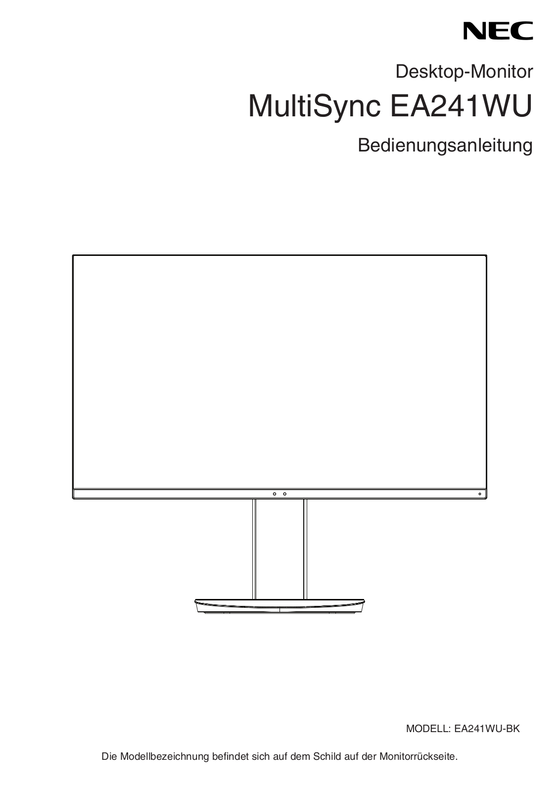 NEC EA241WU-WH User Manual