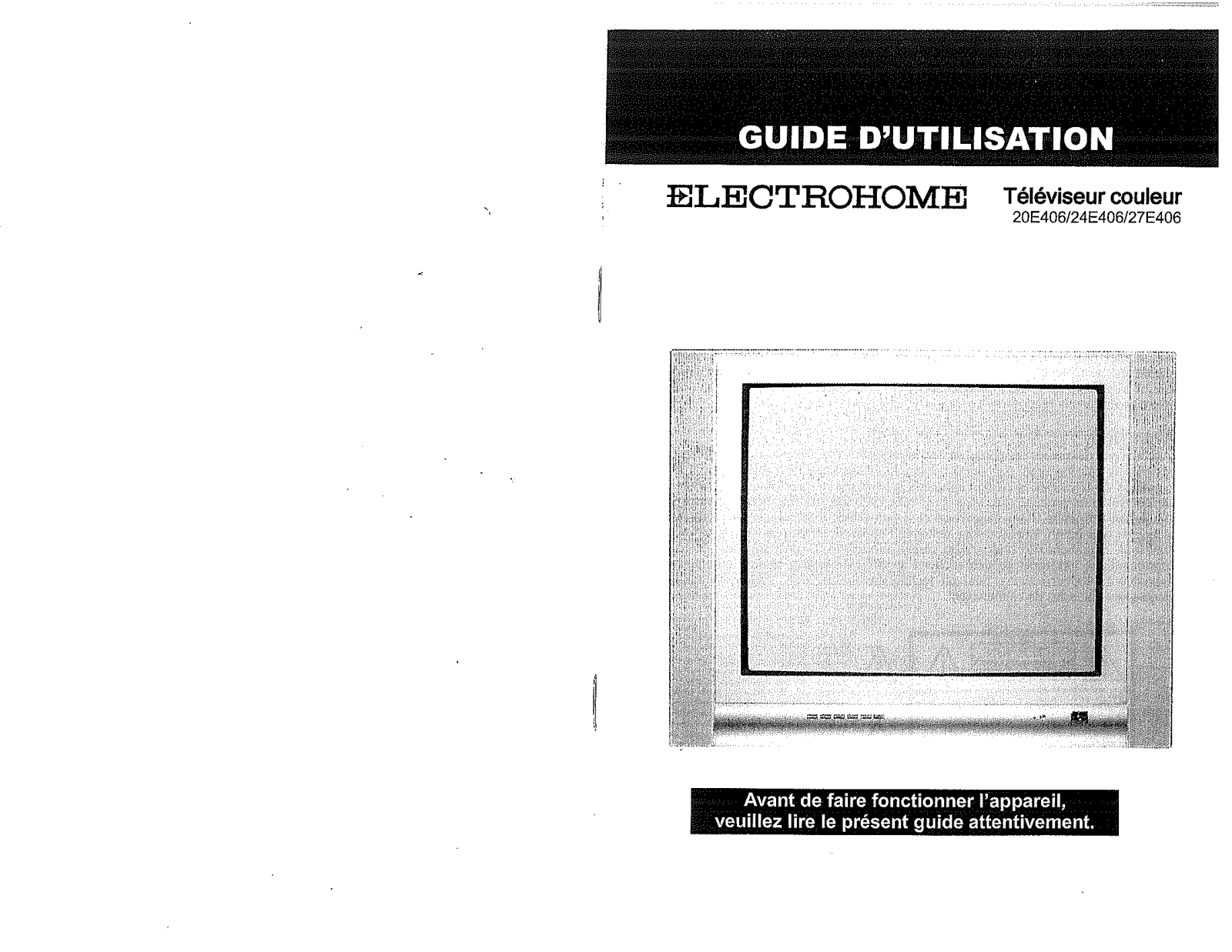 Electrohome 20E406, 27E406, 24E406 User Manual