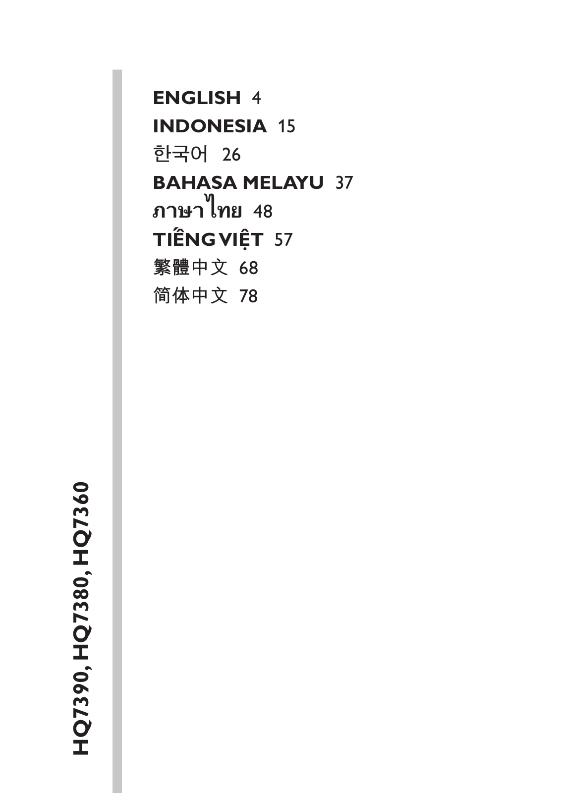 Philips HQ7380, HQ7360 User manual