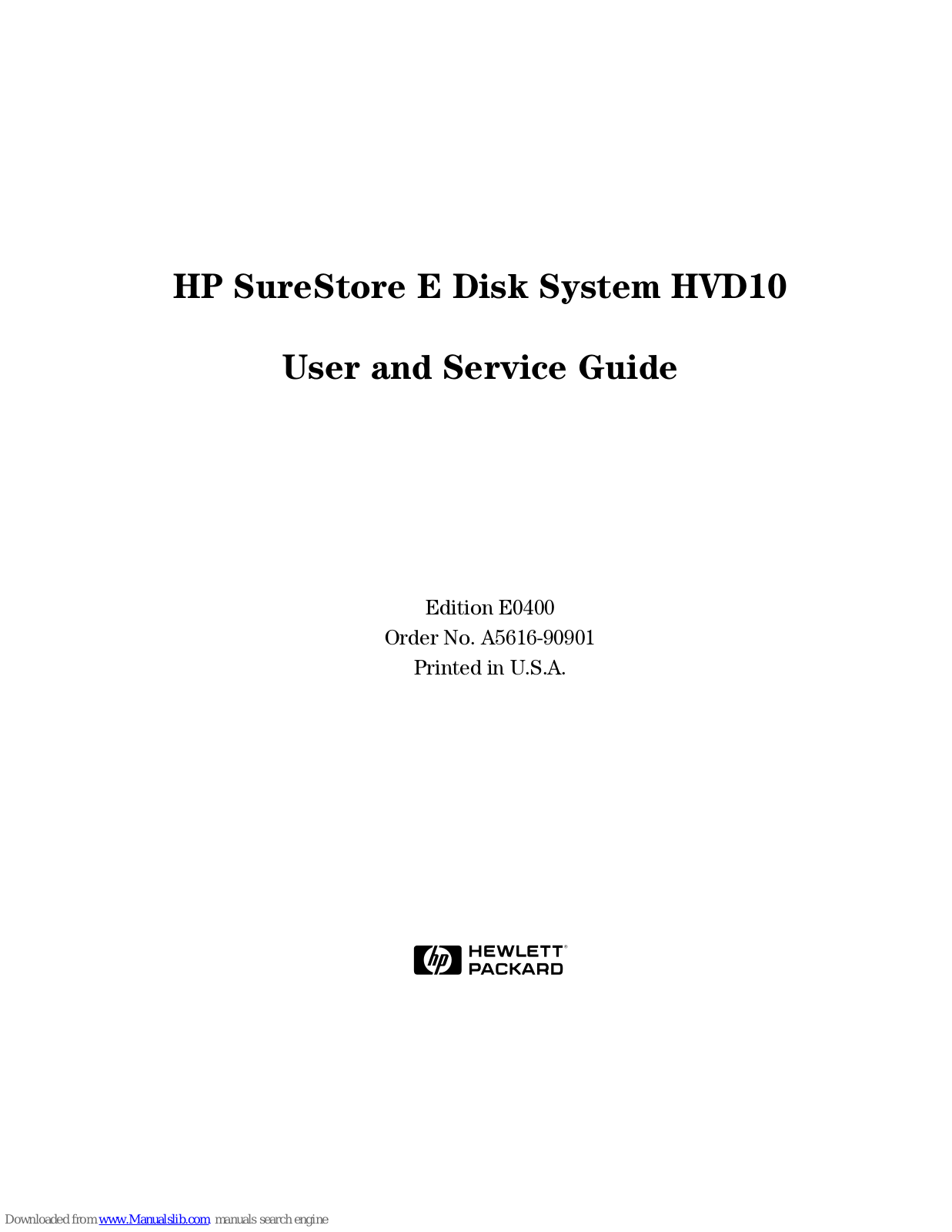 HP Surestore HVD10, Surestore E HVD10 System Service Manual