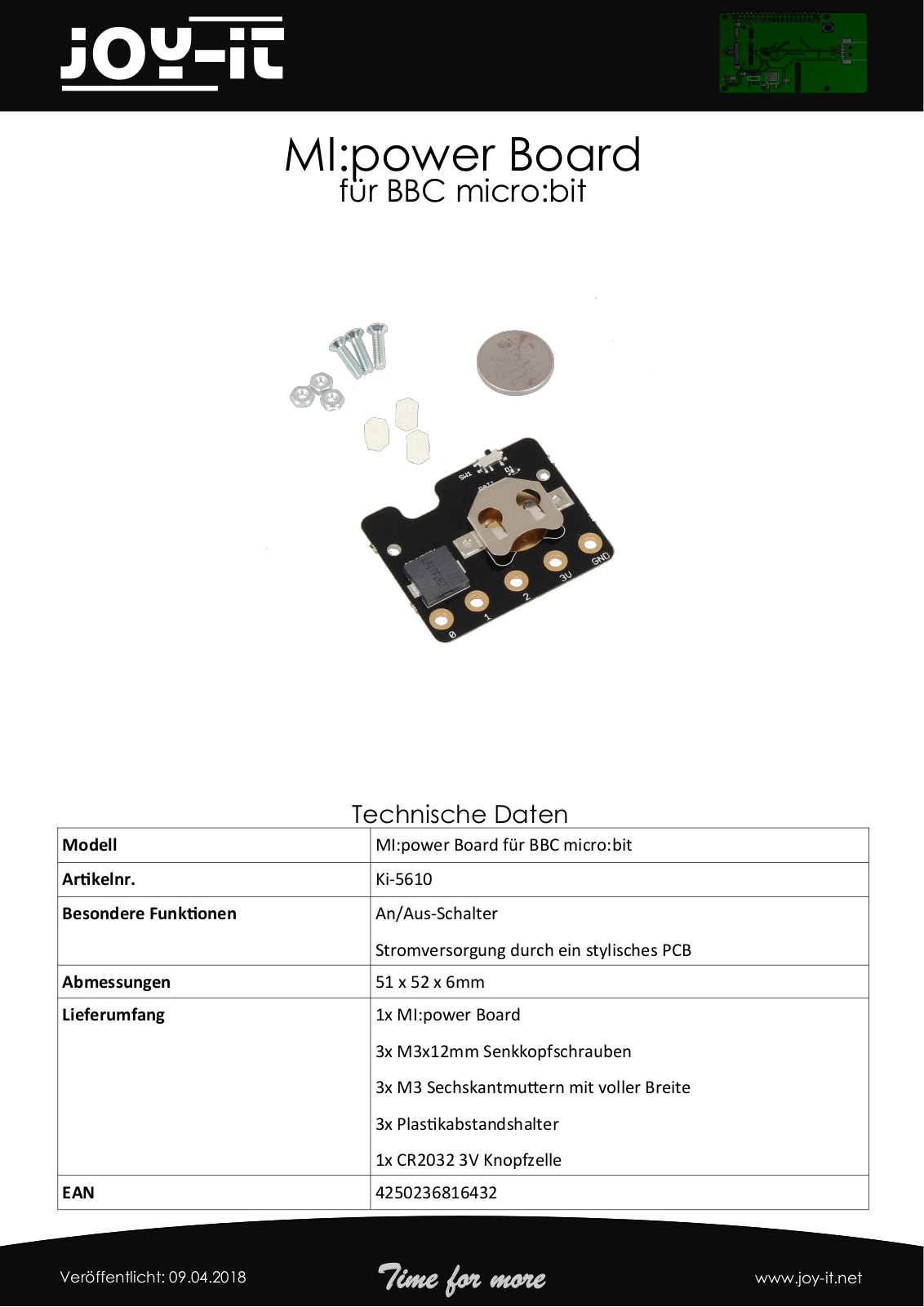 JOY-IT BBCZ MI POWER Datasheet - ManualMachine.com