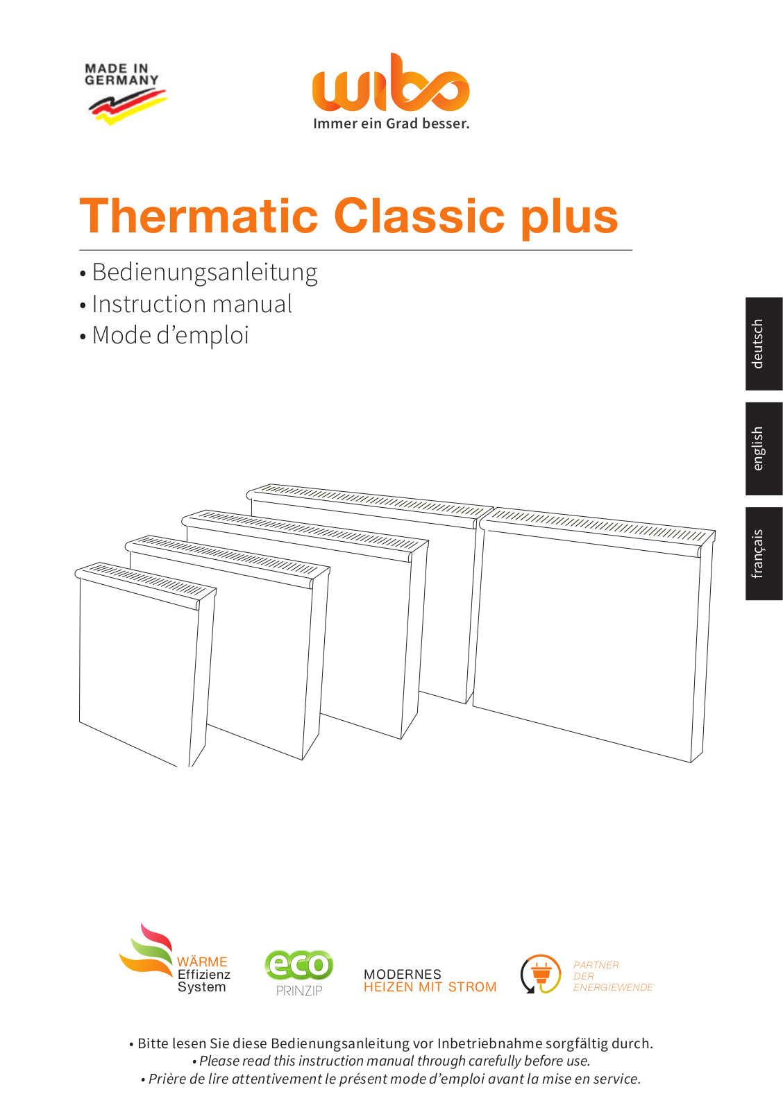 wibo Thermatic Classic 83plus, Thermatic Classic plus Series, Thermatic Classic 80plus, Thermatic Classic 86plus, Thermatic Classic 84-2plus Instruction Manual