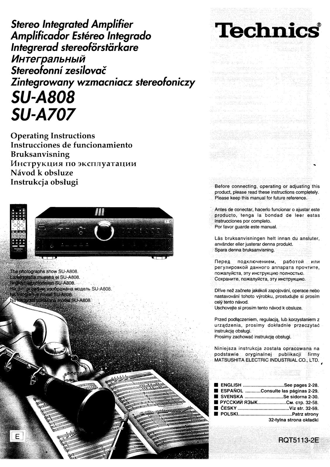 Panasonic SU-A808E-K User Manual