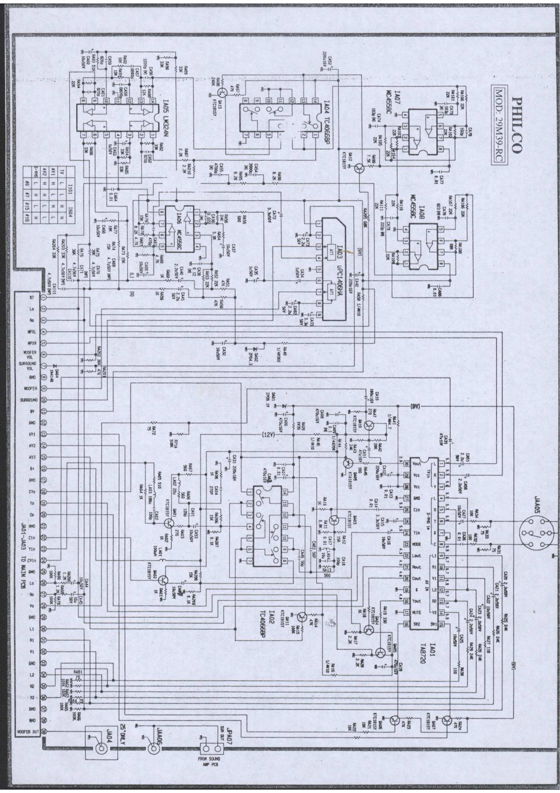 Philco 29M39RC, 29RM39-RC Schematic