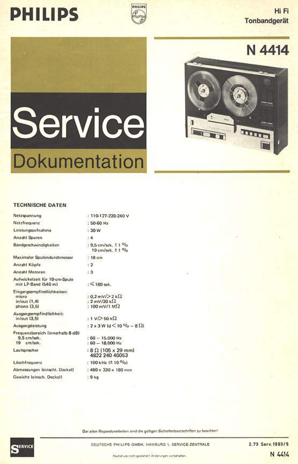 Philips N-4414 Service Manual