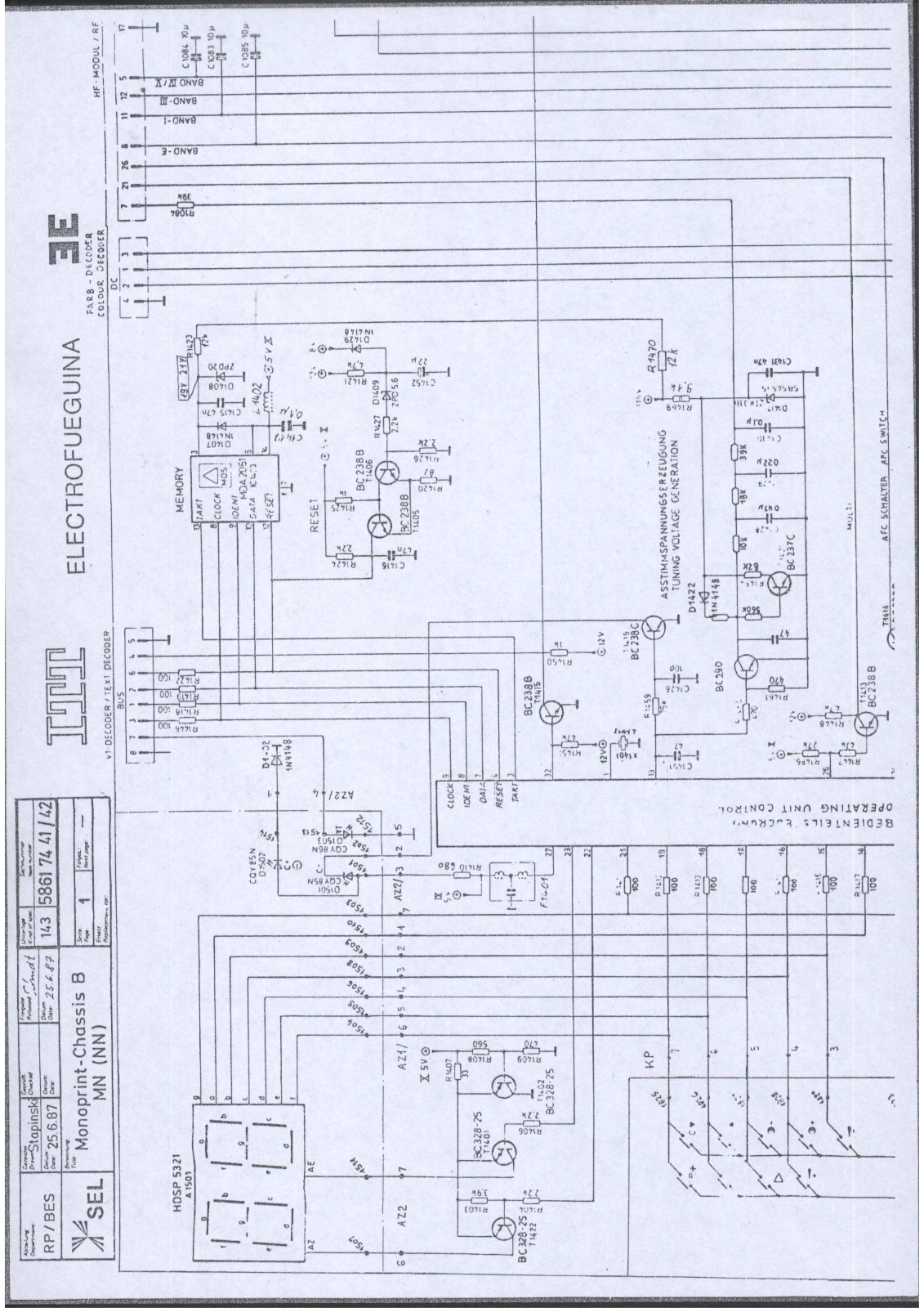 ITT Nokia 3350 MONOPRINT B MN(NN) Schematic