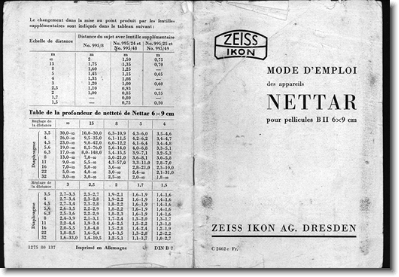 ZEISS IKON Nettar Manuel de l’utilisateur