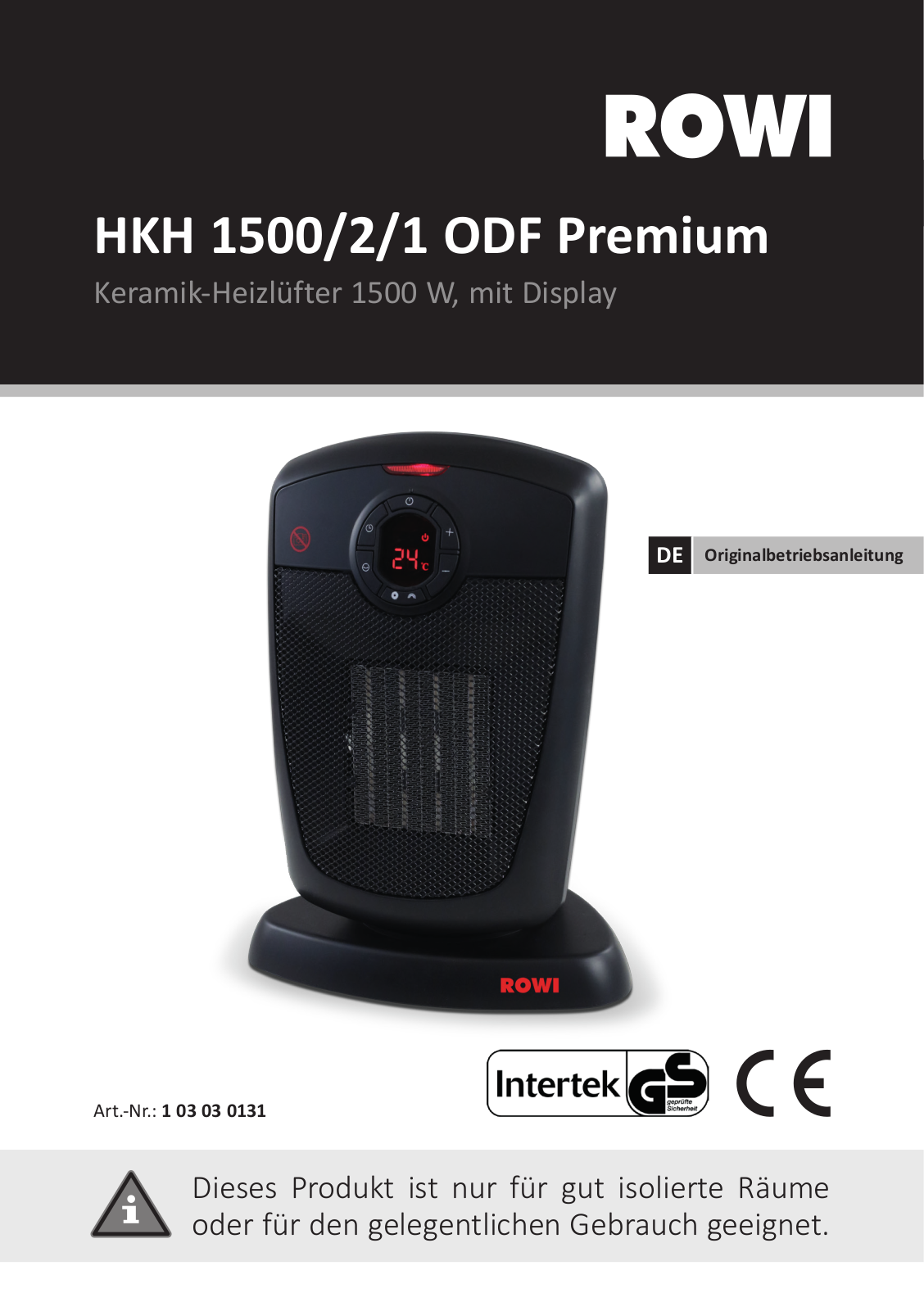 ROWI HKH 1500-2-1 ODF Premium operation manual