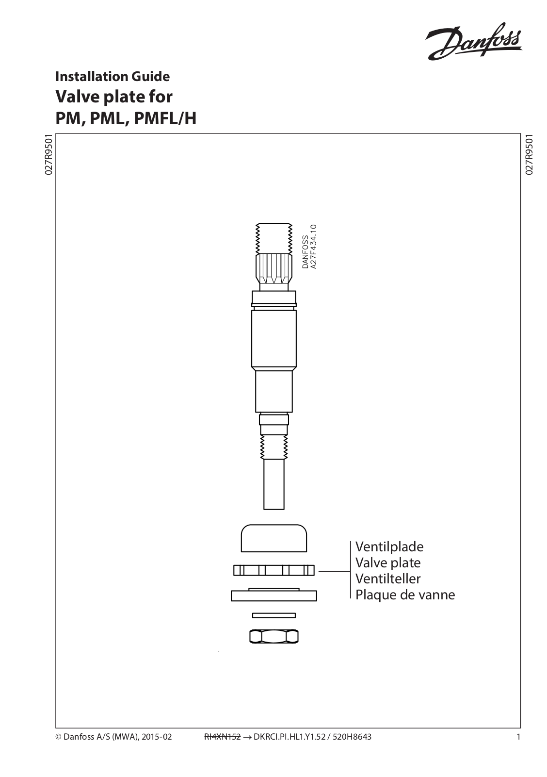 Danfoss PM 5-25, PMFH 500, PMFH 80, PMFL 80, PMC 5-20 Installation guide