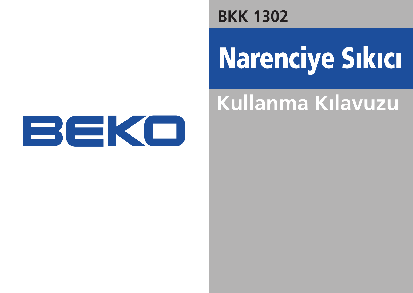 Beko BKK 1302 User Manual
