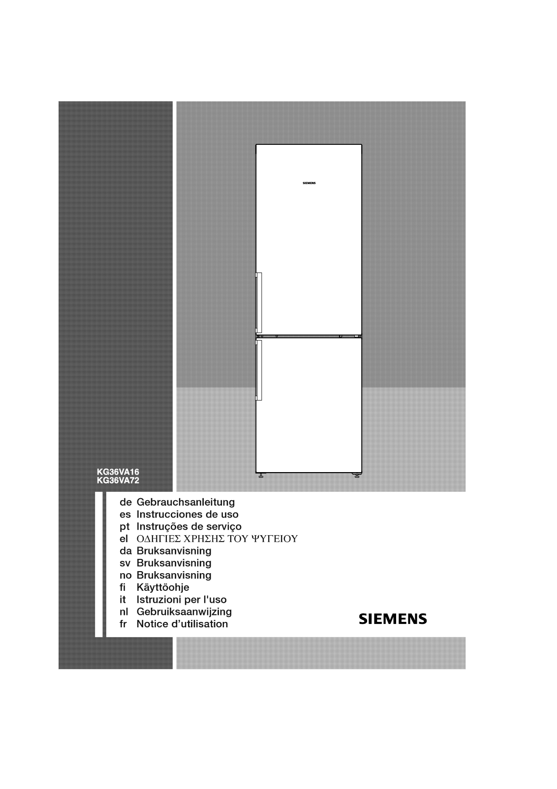 SIEMENS KG36VA72 User Manual