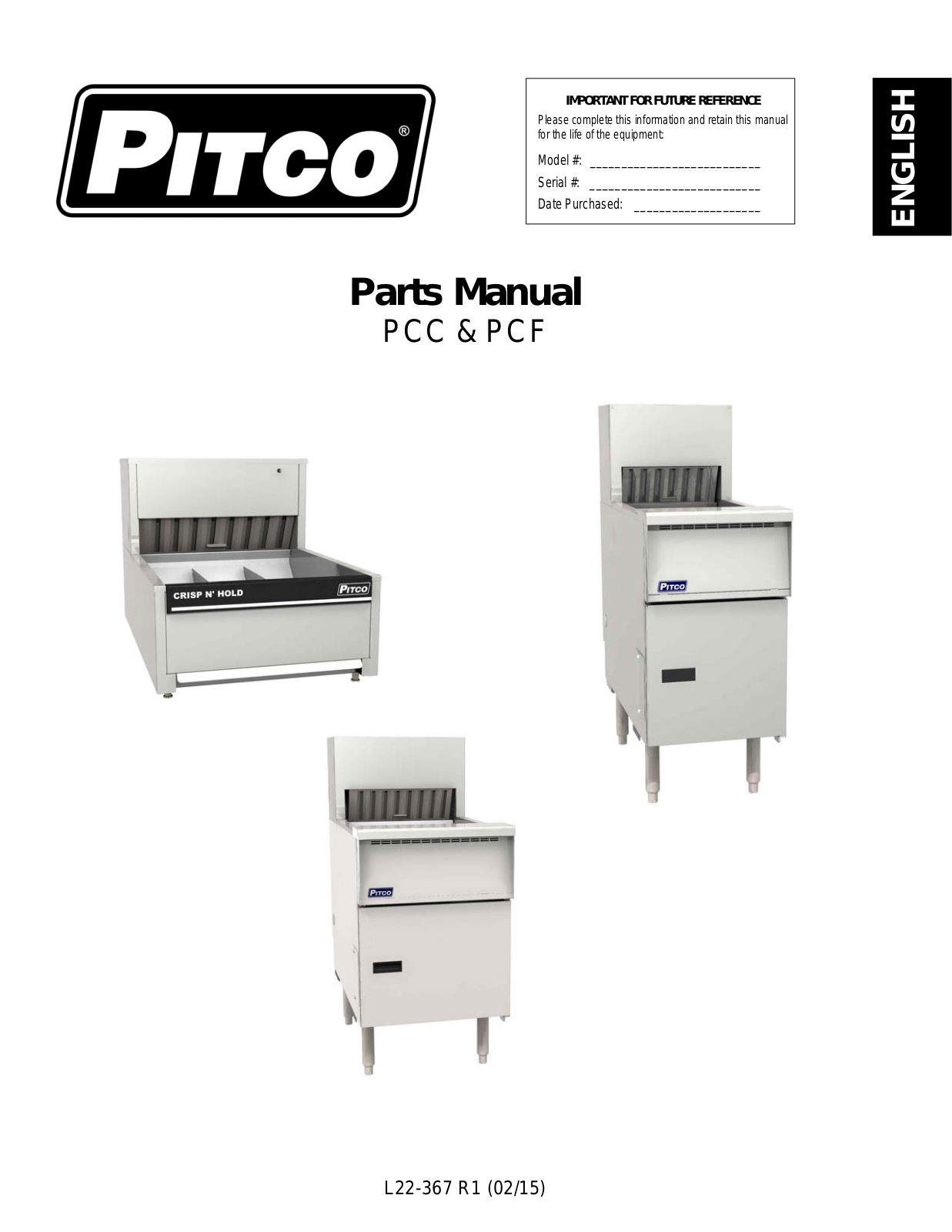 Pitco PCC18 Parts List