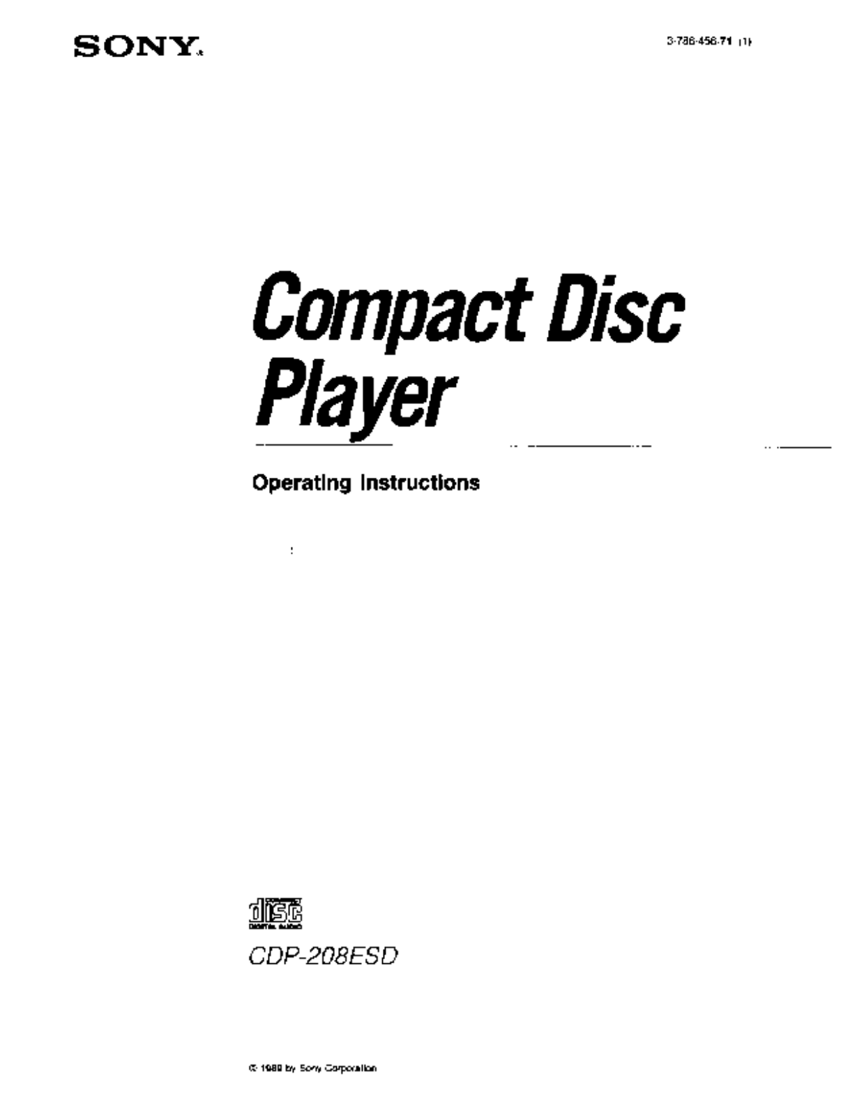 Sony CDP-208ESD User Manual