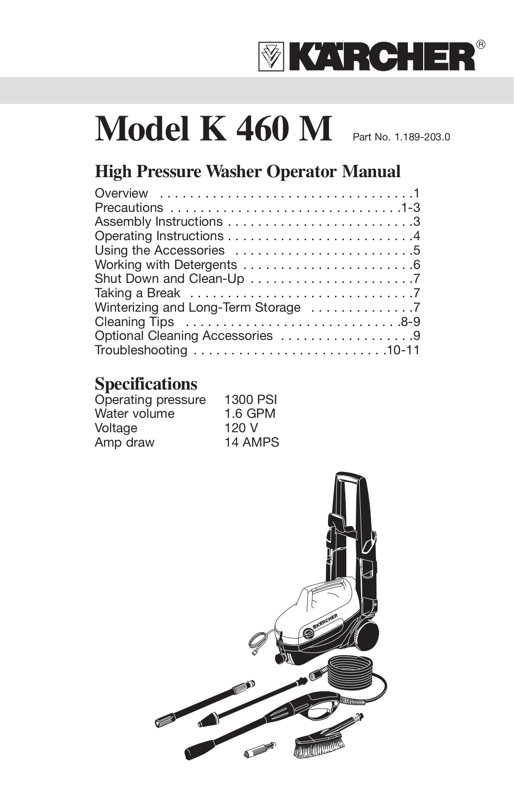 Karcher K460M User Manual